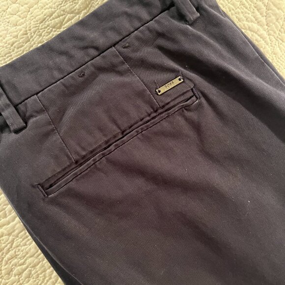 BOSS Hugo Boss Men's Stretch Chino Pants – Navy Blue (Size 32R / EU 48 / US 32R) - Picture 5 of 11